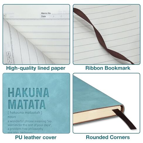 Hakuna Matata Notebook, Motivational Philosophy Journal for Women Men, Hakuna Matata Definition Leather Writing Notebook in Saudi Arabia