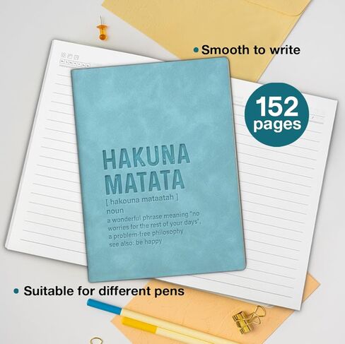 Hakuna Matata Notebook, Motivational Philosophy Journal for Women Men, Hakuna Matata Definition Leather Writing Notebook in Saudi Arabia