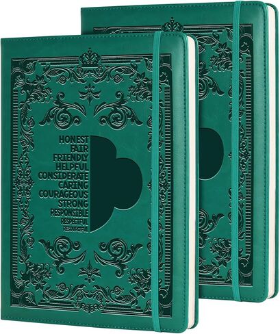 WHLBHG Travel Gift Outdoor Travel 2PCS PU Leather Notebook Leader Gift Appreciation Gift For Sister Girl Friend Encouragement Notebook GREEN (2pcs CARING) in Saudi Arabia