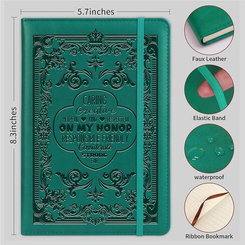 WHLBHG Travel Gift Outdoor Travel 2PCS PU Leather Notebook Leader Gift Appreciation Gift For Sister Girl Friend Encouragement Notebook GREEN (2pcs CARING) in Saudi Arabia