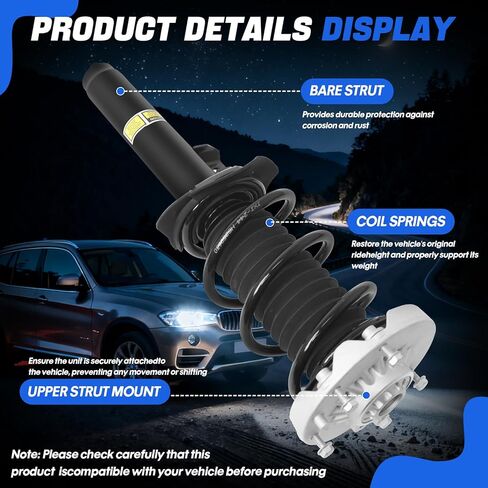 31316861671 2 قطعة الدعامات ممتص الصدمات الأمامي الجمعية صالح لل 2016-2022 BMW X1 F48 sDrive xDrive28i يستبدل 31306886755 31316882849 in Kuwait