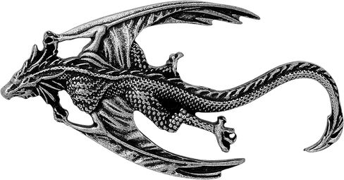 Retro Gothic Medieval Flame Winged Dragon Pin, Men's Street Cool Punk Classic Hip Hop Accessory, Brooch Dragon Personal Charm Jewelry Accessory for Party and Halloween Gifts in Saudi Arabia
