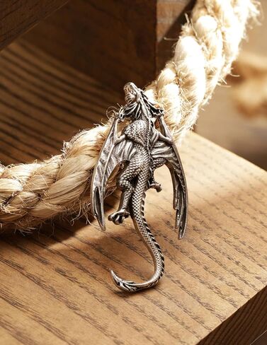 Retro Gothic Medieval Flame Winged Dragon Pin, Men's Street Cool Punk Classic Hip Hop Accessory, Brooch Dragon Personal Charm Jewelry Accessory for Party and Halloween Gifts in Saudi Arabia