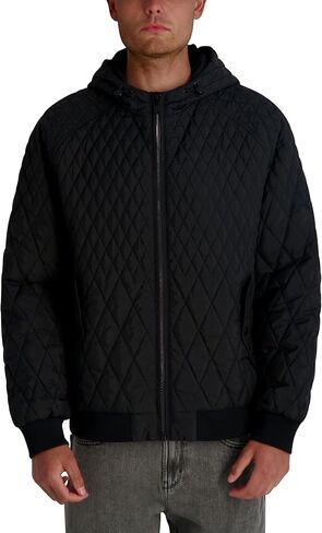 KARL LAGERFELD Men's Diamond Quilted Zip Up Jacket in Saudi Arabia