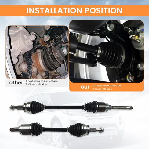 2PCS Front CV Axle Shaft Assembly Left Right Fit for 2011-2021 Jeep Grand Cherokee 2011-2022 Dodge Durango AWD, Pair CV Joint Shaft Driver Passenger Side Replace 66-3732 66-3733 52124713AB 52124712AB in Saudi Arabia