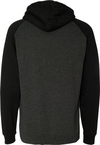 Independent Trading Co Raglan Hooded Sweatshirt. IND40RP - Large - Charcoal Heather / Black in Kuwait