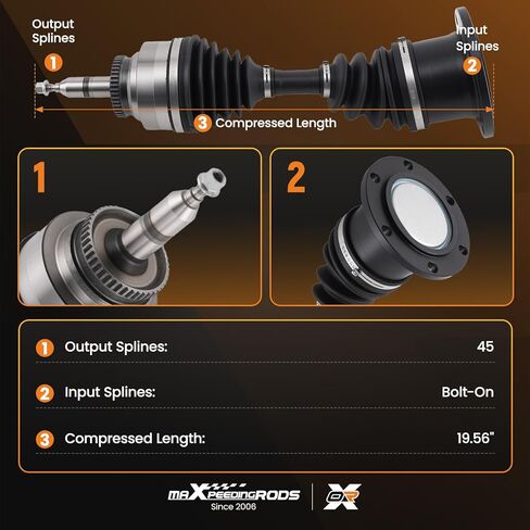 مجموعة عمود المحور الأمامي من maxpeedingrods لسيارة Ford Expedition 03-06، F-150 04-08، Lobo 03-08، Lincoln Mark LT 06-08، Navigator 03-06، 4.2L 4.6L 5.4L، 4WD، الجانب الأيسر أو الأيمن، استبدال # 2L1Z3B436BB in Saudi Arabia