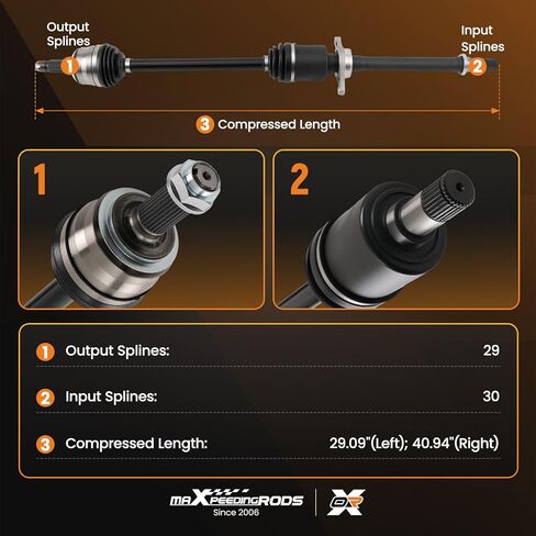 maXpeedingrods Pair (2) Front CV Axle Shaft Assembly for Honda Odyssey 2011-2013 EX EX-L LX V6 3.5L, Left and Right Side Replace# 66-4309 66-4310 in Saudi Arabia