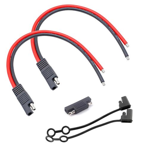 2 Pack 10AWG SAE Plug to 2Pin Cable Extension Quick Disconnect Connector with 1FT Disconnect Plug for Solar Panel Car Motorcycle in Kuwait