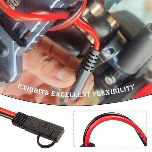 2 Pack 10AWG SAE Plug to 2Pin Cable Extension Quick Disconnect Connector with 1FT Disconnect Plug for Solar Panel Car Motorcycle in Kuwait