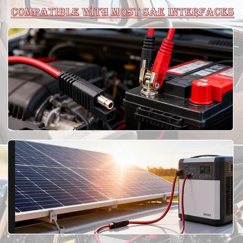 2 Pack 10AWG SAE Plug to 2Pin Cable Extension Quick Disconnect Connector with 1FT Disconnect Plug for Solar Panel Car Motorcycle in Kuwait