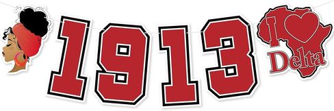 1913 دلتا نادي نسائي راية - لا DIY 1913 دلتا نادي نسائي زينة للنساء السود نادي نسائي جمعية لوازم الحفلات بريق in Kuwait