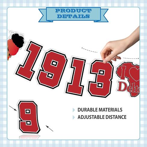 1913 دلتا نادي نسائي راية - لا DIY 1913 دلتا نادي نسائي زينة للنساء السود نادي نسائي جمعية لوازم الحفلات بريق in Kuwait