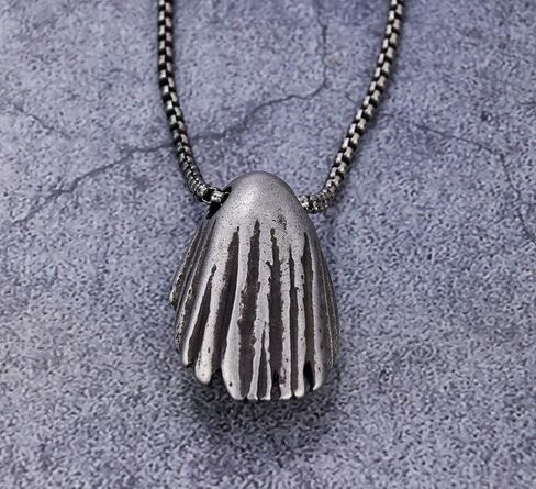 Mens Gothic Stainless Steel Cap Death Skull Grim Reaper Pendant Necklace in Saudi Arabia