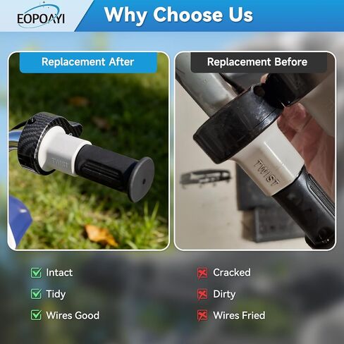 Imitation Carbon Fiber MX350 Throttle Replacement for Razor MX400 MX350 (V33+) Dirt Rocket Bike E300 (V20+) E200 (V24+) Electric Scooter Pocket Mod, 24V Twist Throttle Kit with Handlebar Grips in Kuwait