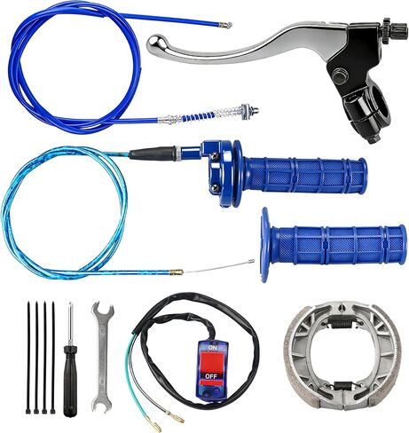 Mini Bike Throttle Assembly and Mini Bike Drum Brake Lever Replacement for CT200U CT200U-EX BT200X Baja Warrior Massimo MB200 Predator 200cc 196cc 6.5hp Parts 7/8 22mm Handlebar Grips (Blue) in Kuwait