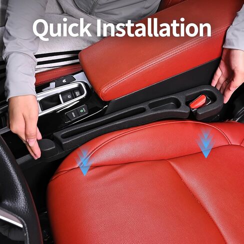 مجموعة منظمات وتخزين السيارات 7F مكونة من قطعتين، حشو فجوات مقعد السيارة مع أداة كسر الخطاف والنافذة، ملحقات السيارة العالمية، تخزين مناسب لشاحنات الدفع الرباعي، أسود in Kuwait