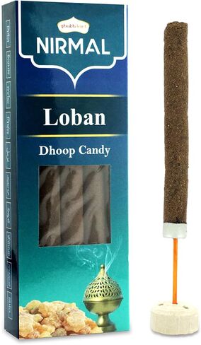 شوبكارت نيرمال كابور لوبان (الكافور اللبان) عصي ​​حلوى دهوب - 20 عود. بخور سميك وصلب من الراتنج للتنقية الروحية المكثفة والبوجا وإزالة الطاقة السلبية وطقوس الهافان in Kuwait