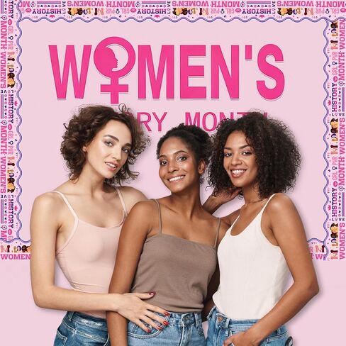 65.6 Ft Women's History Month Bulletin Board Border Pink Inspirational Women's Day Scalloped Die Cut Border Trim Roll for Feminist Party Home Classroom Wall Decoration in Saudi Arabia