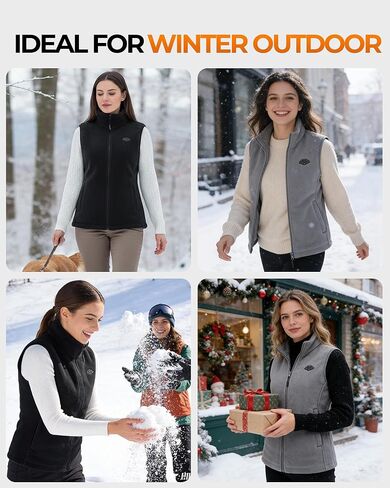Topdot Fleece Women's Heated Vest with Battery Pack 16000mAh 7.4V, Heated Vest for Women with10-Heated Zones for Outdoor Work in Kuwait