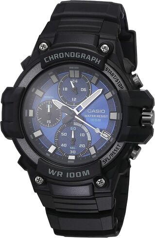 Casio MCW110H Series | Chronograph | 100M Water Resistance | Date Indicator | Black/Blue in Saudi Arabia