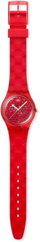 Swatch Gent Unisex Casual Valentines Watch Bio-sourced Red Quartz Water Resistant Love in Scarlet in Saudi Arabia