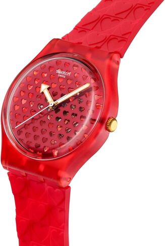 Swatch Gent Unisex Casual Valentines Watch Bio-sourced Red Quartz Water Resistant Love in Scarlet in Saudi Arabia