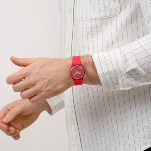 Swatch Gent Unisex Casual Valentines Watch Bio-sourced Red Quartz Water Resistant Love in Scarlet in Saudi Arabia