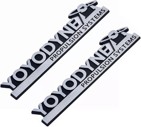 Pair Set Yoyodyne Propulsion Systems Emblem 3D Badge Buckaroo Banzai Replacement for for Universal Vehicle,Truck,RV,SUV,Door Decoration (Silver Black) in Saudi Arabia