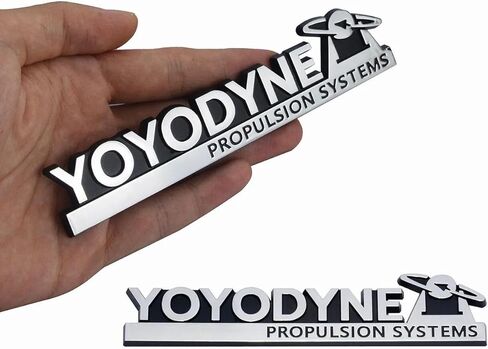 Pair Set Yoyodyne Propulsion Systems Emblem 3D Badge Buckaroo Banzai Replacement for for Universal Vehicle,Truck,RV,SUV,Door Decoration (Silver Black) in Saudi Arabia