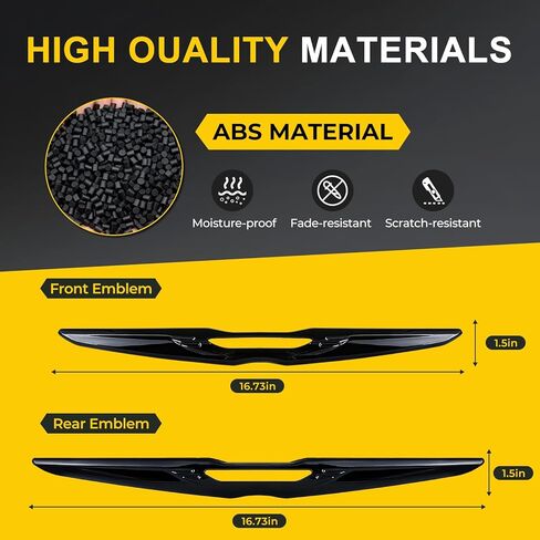 طقم غطاء شعار أسود متوافق مع كرايسلر 300 300C - تراكبات الشارات الأمامية والخلفية 2015-2022 2023 in Kuwait