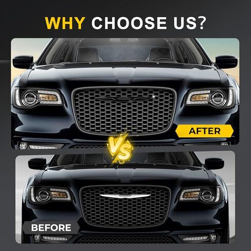 طقم غطاء شعار أسود متوافق مع كرايسلر 300 300C - تراكبات الشارات الأمامية والخلفية 2015-2022 2023 in Kuwait