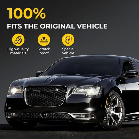 طقم غطاء شعار أسود متوافق مع كرايسلر 300 300C - تراكبات الشارات الأمامية والخلفية 2015-2022 2023 in Kuwait