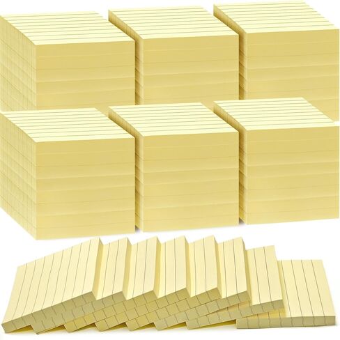 48 Pack Lined Sticky Notes 3x3 in, 8 Colors Self Sticky Notes with Lines, Post Stickies Colorful Sticky Memo Note Pads for School and Office Supplies, Multicolor in Saudi Arabia
