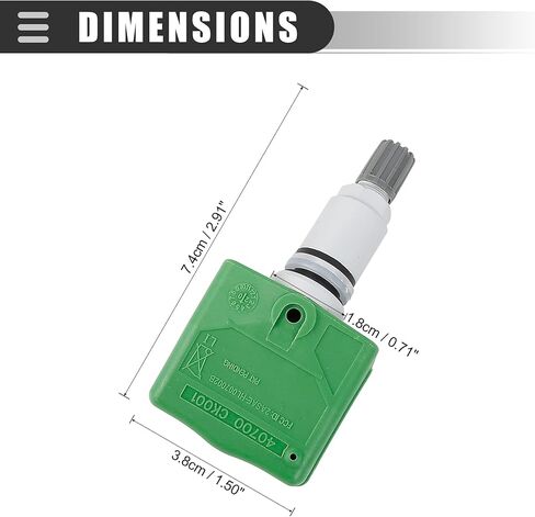 Motoforti TPS Sensor, Tire Pressure Sensor, for Nissan Quest 2006-2007, Metal, 40700-CK001, Green in Saudi Arabia