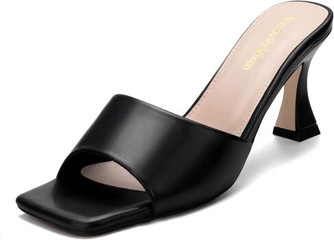 Womens Kitten Heeled Sandals Square Open Toe Mesh Slip On Heels Casual Party Dress Shoes for Women in Saudi Arabia