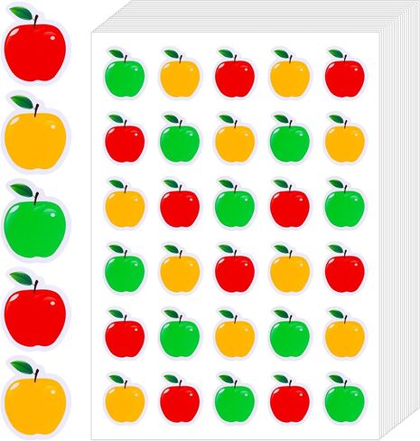 720 قطعة من ملصقات التفاح للأطفال، ملصقات التفاح الملونة، ملصق تفاح صغير للمعلمين يكافئون العودة إلى المدرسة، ديكورات الفصول الدراسية in Kuwait