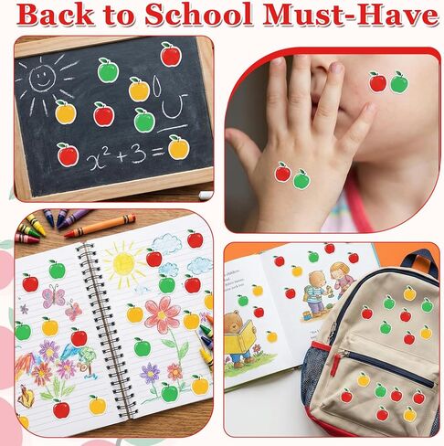 720 قطعة من ملصقات التفاح للأطفال، ملصقات التفاح الملونة، ملصق تفاح صغير للمعلمين يكافئون العودة إلى المدرسة، ديكورات الفصول الدراسية in Kuwait