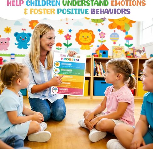 Calming Corner Posters for Homeschool: 9 Pack Mental Health Wall Decor for Kids, Preschool & Toddler | Emotions Chart, Feelings Wheel, Calming Techniques & Breathing Exercises | Social Emotional Learning Tools in Saudi Arabia