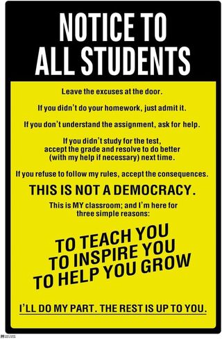 Classroom Rules Poster High School Supplies For Teachers Yellow Notice To All Students Warning Cool Wall Art Print Poster 12x18 in Saudi Arabia
