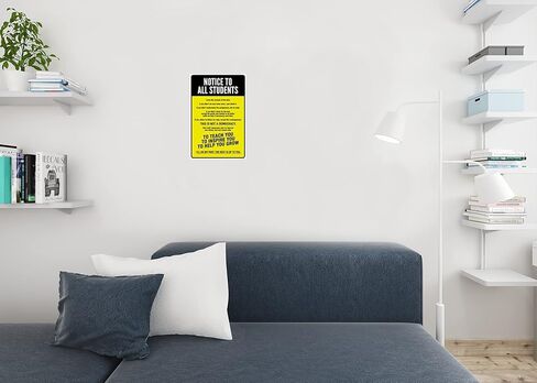 Classroom Rules Poster High School Supplies For Teachers Yellow Notice To All Students Warning Cool Wall Art Print Poster 12x18 in Saudi Arabia