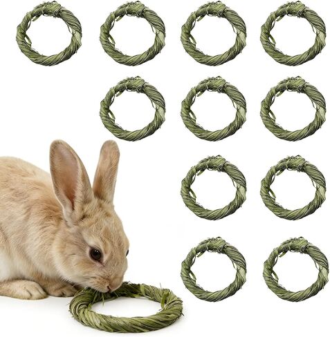 Rabbit Timothy Hay Toy Natural Guinea Pig Chew Grass Toys Small Animal Chew Treats for Teeth Rabbit Chew Toy Chinchilla Toys for Bunny Hamster Guinea Pigs Gerbil (8PCS) in Saudi Arabia