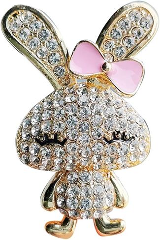 Rabbit Pin Brooch for Women, Gold Tone Sparkling Imitation Rhinestone for Women Easter Brooch Fit for Dress Hat Bag, Cute Animal Bunny Lapel Pins Accessory in Kuwait