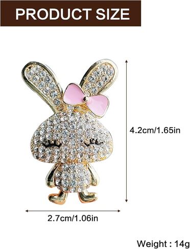 Rabbit Pin Brooch for Women, Gold Tone Sparkling Imitation Rhinestone for Women Easter Brooch Fit for Dress Hat Bag, Cute Animal Bunny Lapel Pins Accessory in Kuwait