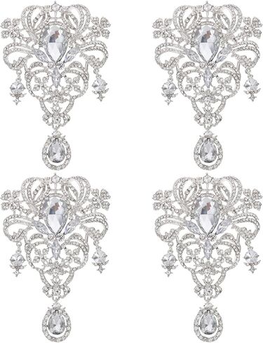 4Pcs Crystal Brooch Pins Rhinestone Lapel Pins Crown Brooch Wedding Rhinestone Brooch Pins Boho Vintage Diamond Brooch Pins Decorative Clothing Brooch in Saudi Arabia