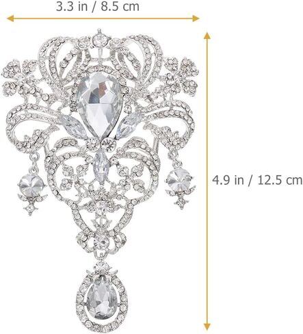 4Pcs Crystal Brooch Pins Rhinestone Lapel Pins Crown Brooch Wedding Rhinestone Brooch Pins Boho Vintage Diamond Brooch Pins Decorative Clothing Brooch in Saudi Arabia