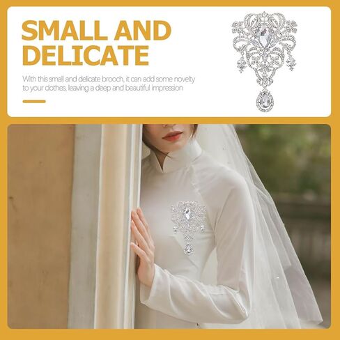 4Pcs Crystal Brooch Pins Rhinestone Lapel Pins Crown Brooch Wedding Rhinestone Brooch Pins Boho Vintage Diamond Brooch Pins Decorative Clothing Brooch in Saudi Arabia