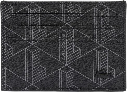 Lacoste Men's The Blend Card Holder, Monogram Noir Gris in Saudi Arabia