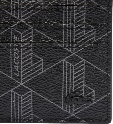 Lacoste Men's The Blend Card Holder, Monogram Noir Gris in Saudi Arabia