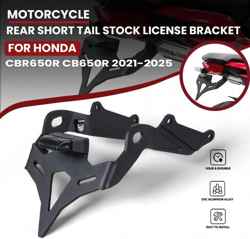 الألومنيوم لوحة ترخيص حامل الحاجز مزيل تسجيل قوس دراجة نارية لهوندا CBR650R/CB650R 2021-2025 الحاجز مزيل حامل لوحة ترخيص/الذيل مرتب قوس ل 650R لوحة ترخيص LED in Kuwait